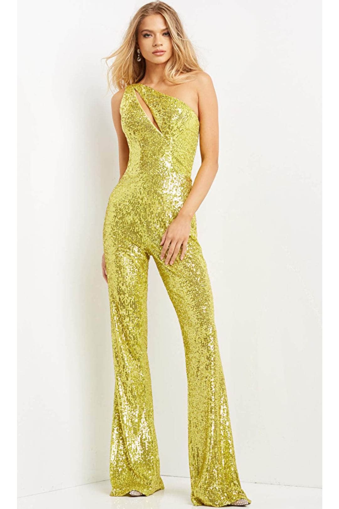 Jovani 9017 - Sequin One-Shoulder Jumpsuit - Prom