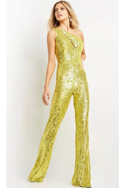 Jovani 9017 - Sequin One-Shoulder Jumpsuit - Prom