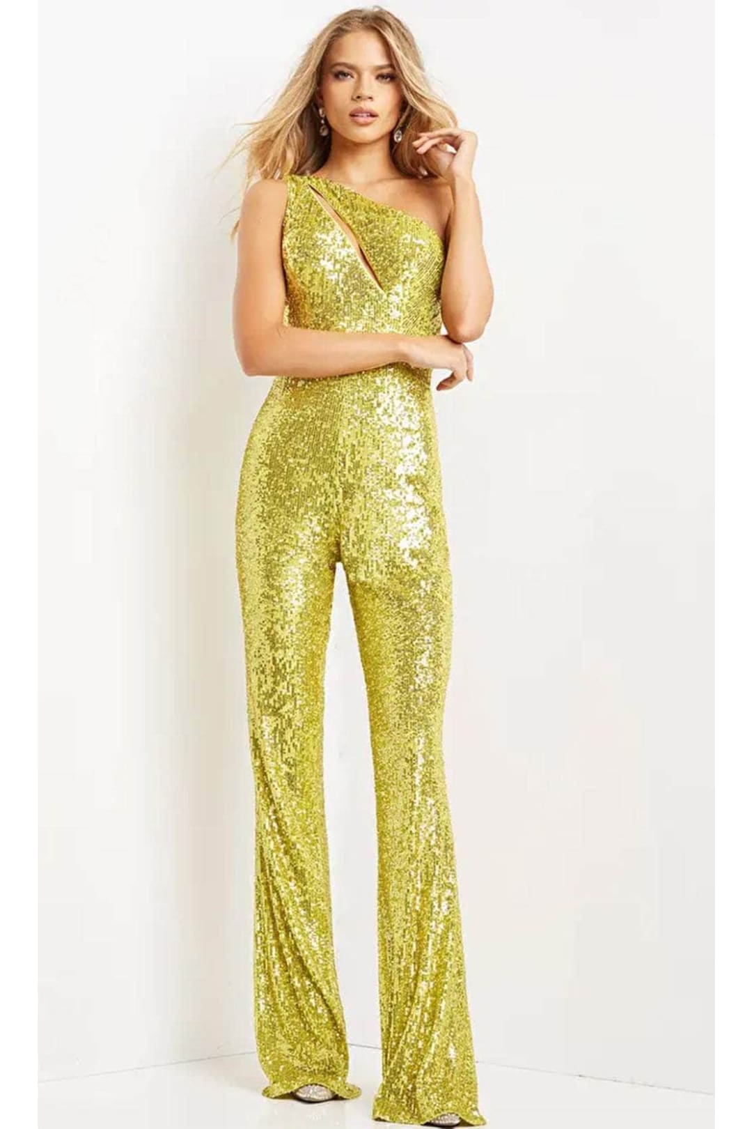 Jovani 9017 - Sequin One-Shoulder Jumpsuit - Prom