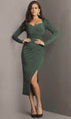 Jovani 09402 - Long Sleeve Tea-Length Prom Dress - Prom