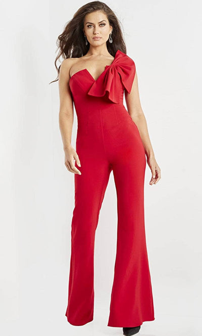 Jovani 09525 - V-Neck Single Strap Jumpsuit - Prom