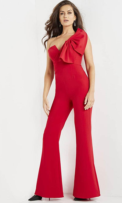 Jovani 09525 - V-Neck Single Strap Jumpsuit - Prom
