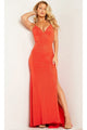 Jovani Backless Long Glitter Prom Dress 23688 - Orange / Apparel & Accessories > Clothing > Dresses
