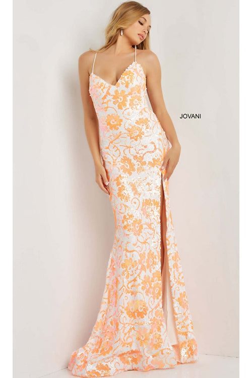 Jovani Backless Long Sequin Prom Dress 08255 - Prom