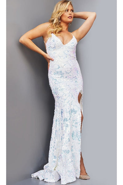 Jovani Backless Long Sequin Prom Dress 08255 - Prom