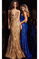 Jovani Backless Sequin-Print Long Prom Dress 09693 - Apparel & Accessories > Clothing > Dresses