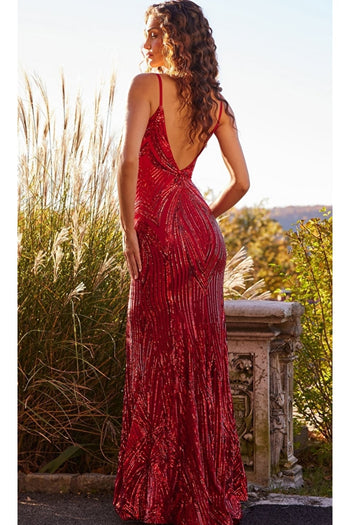 Jovani Backless Sequin-Print Long Prom Dress 09693 - Apparel & Accessories > Clothing > Dresses