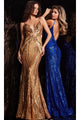 Jovani Backless Sequin-Print Long Prom Dress 09693 - Apparel & Accessories > Clothing > Dresses