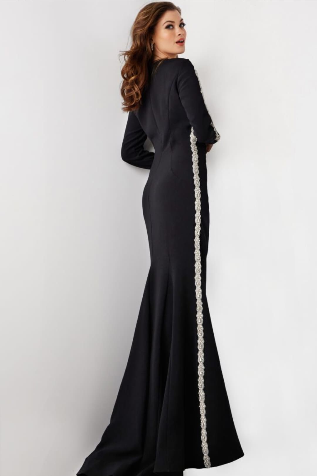 Jovani Black Modest Dress Long Sleeve Mother of the Bride Dress 24191 - Prom