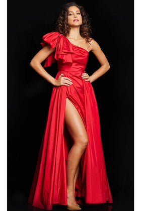 Jovani - Crystal Embellished Strapless Lace Prom Dress 37334