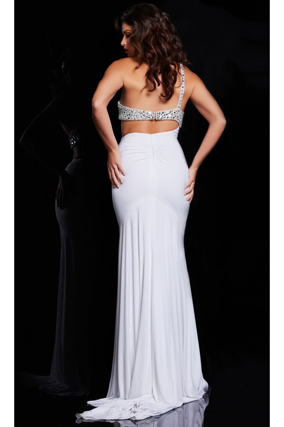 Jovani Cut-Out Beaded-Bodice Long Prom Dress 23130 - Prom