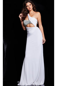 Jovani Cut-Out Beaded-Bodice Long Prom Dress 23130 - Prom