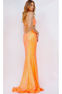 Jovani Cut-Out Long Sequin Prom Dress 23827 - Prom