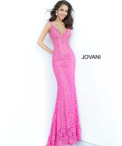 Jovani 48994 - Fitted Lace Prom Dress - Prom