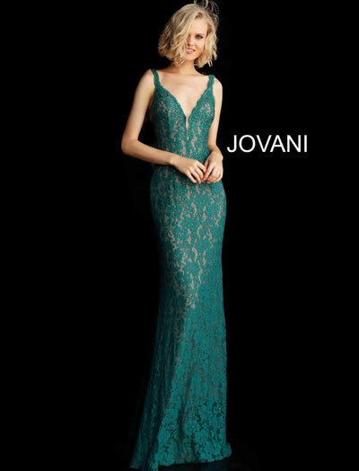 Jovani 48994 - Fitted Lace Prom Dress - Prom