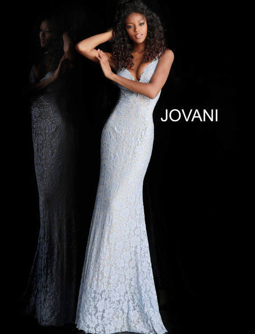Jovani 48994 - Fitted Lace Prom Dress - Prom