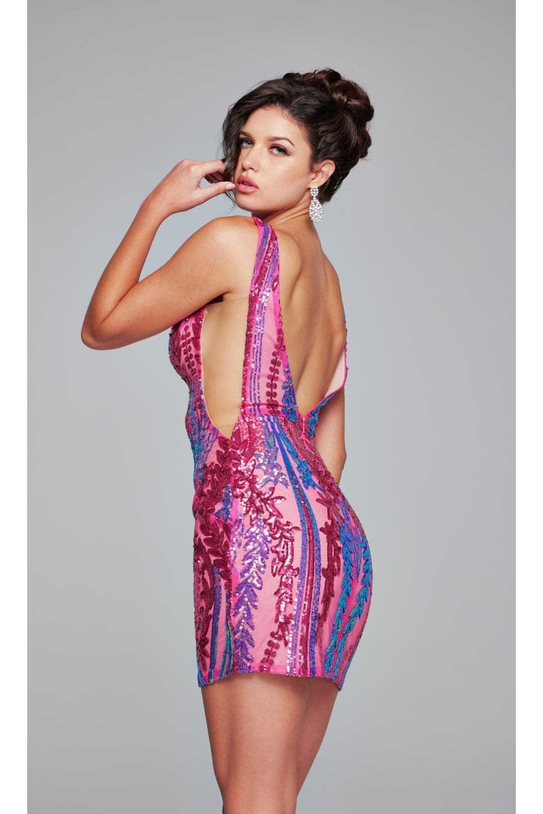 Jovani Hot Pink Short Sequin Party Dress 36784 - Apparel & Accessories > Clothing > Dresses