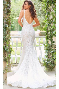 Jovani JB03864 - Beaded Lace Bridal Gown - Prom