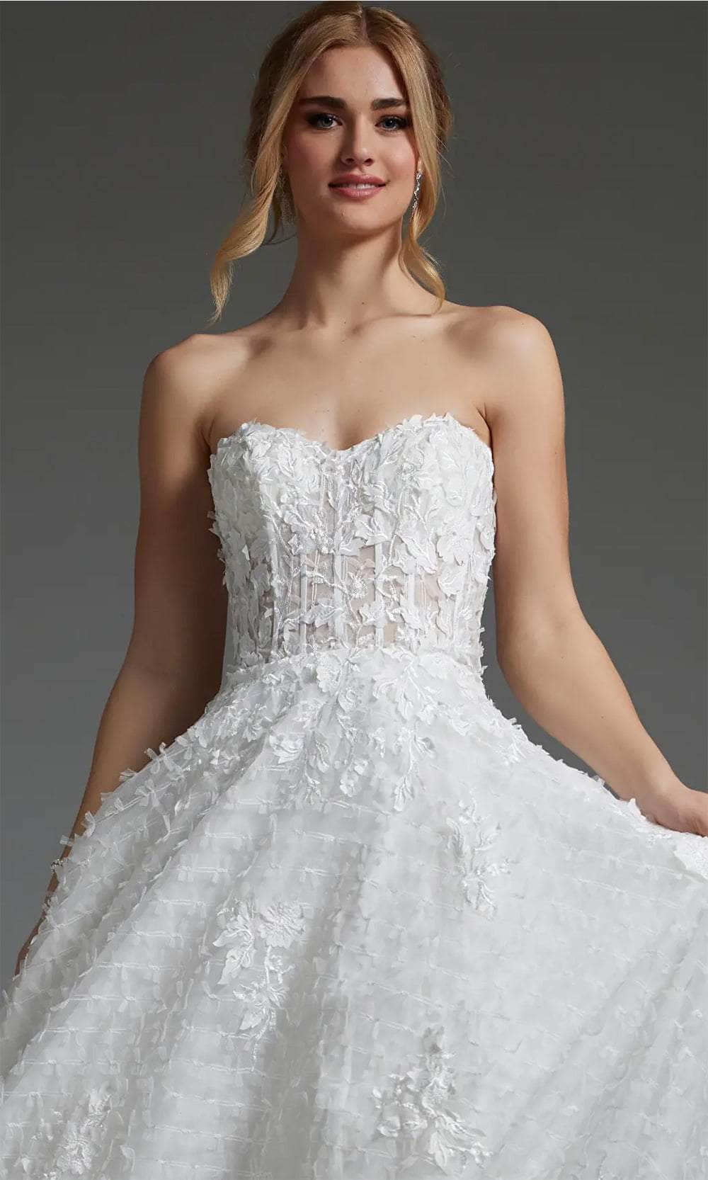 Jovani JB07165 - Textured Corset Bridal Gown - Prom