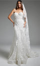 Jovani JB07583 - Sweetheart Floral Appliqued Bridal Gown - Prom