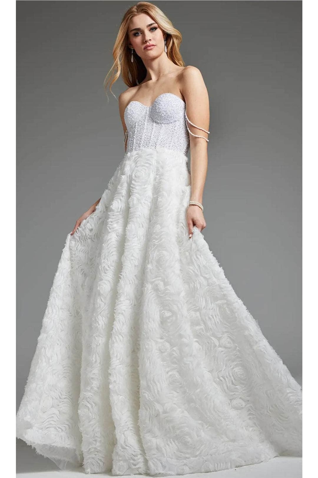 Jovani JB36644 - Floral Texture Bridal Gown - Prom
