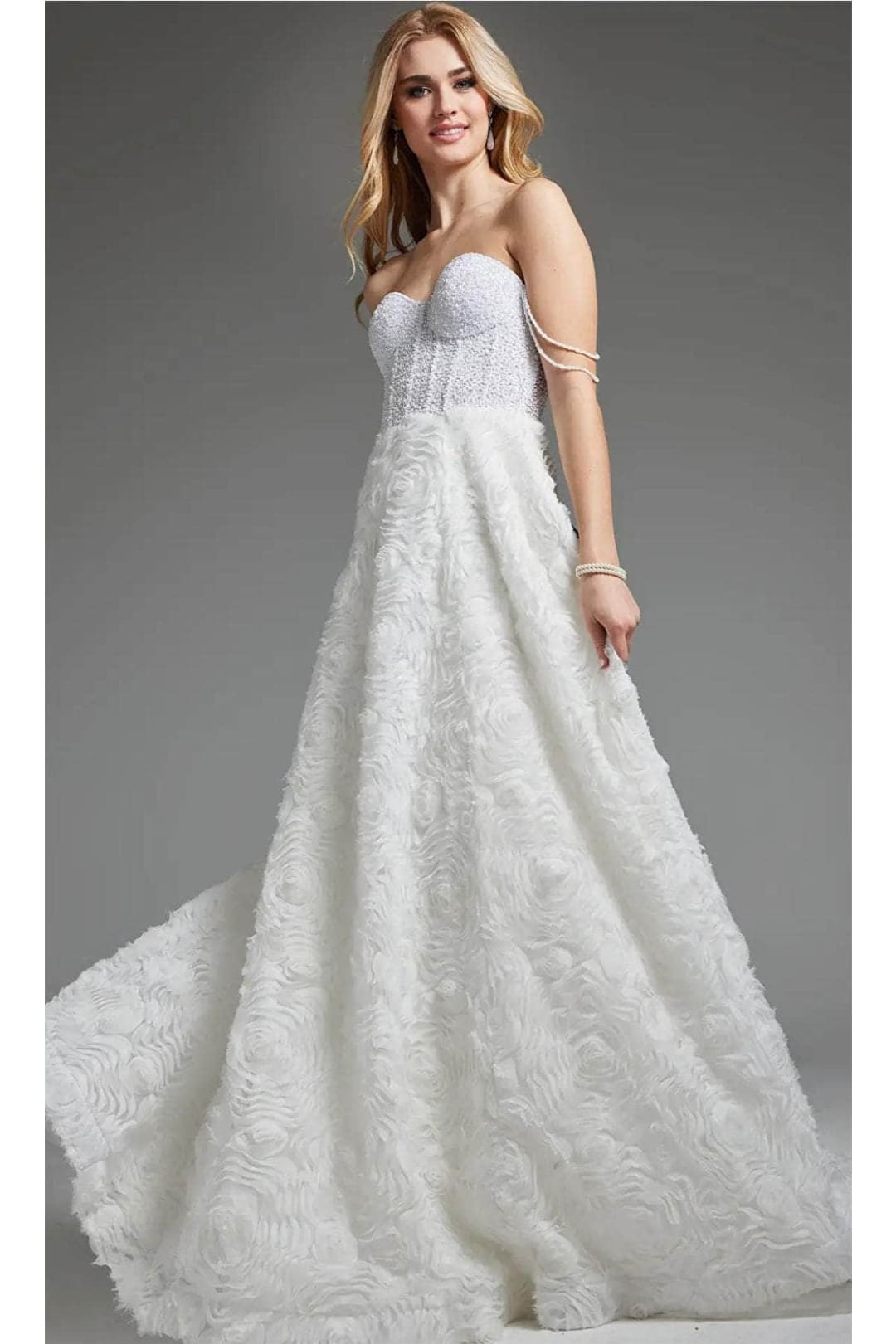 Jovani JB36644 - Floral Texture Bridal Gown - Prom