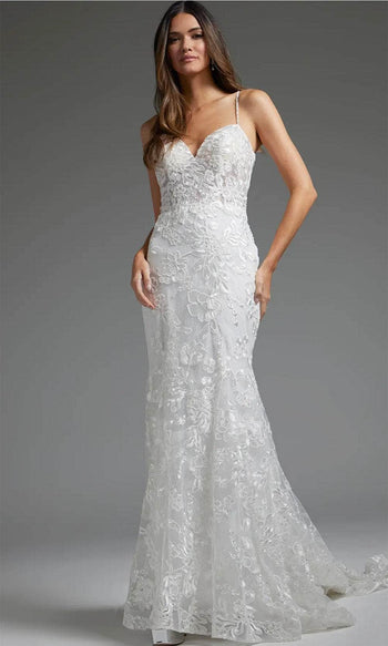Jovani JB37538 - Floral Embroidered Bridal Gown - Prom