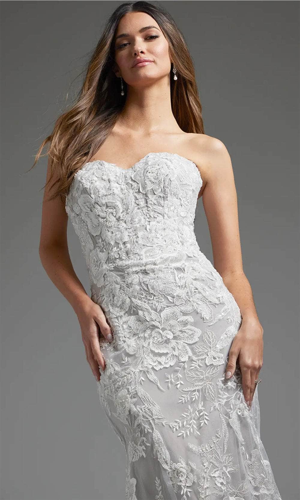 Jovani - JB38221 Mermaid Bridal Gown with Lace Detail - Prom