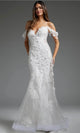 Jovani - JB38224 Off-Shoulder Bridal Gown with Appliqué Detail - Prom