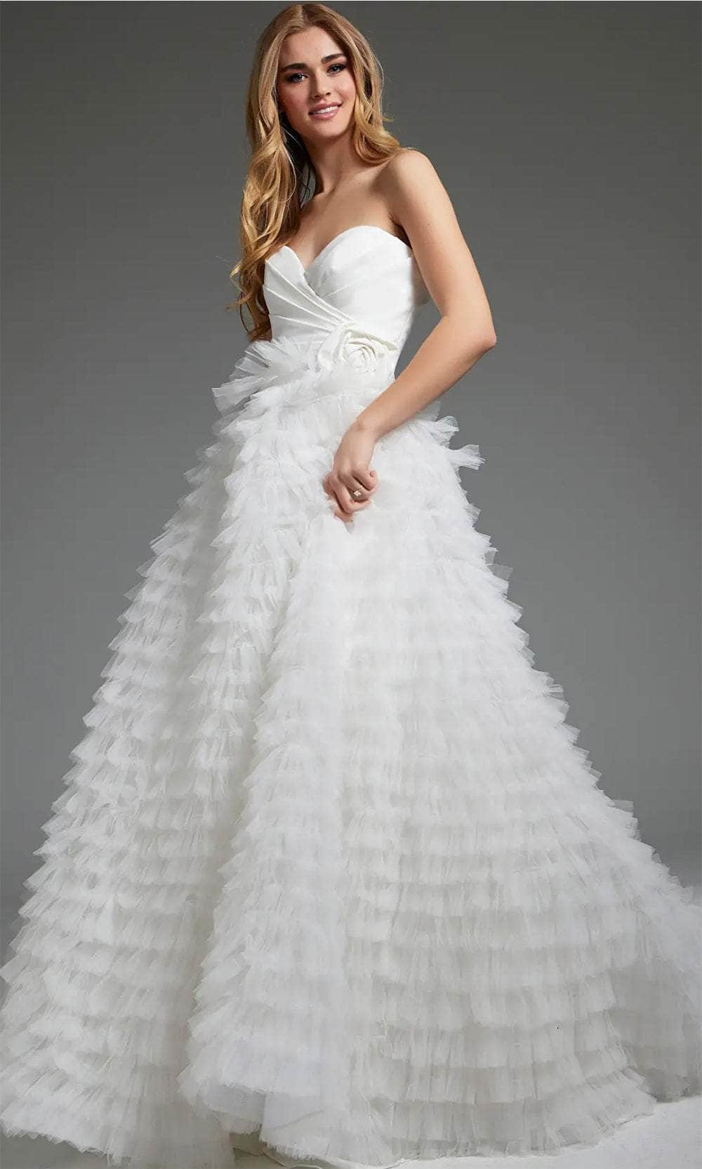 Jovani JB38958 - Ruffled A-Line Bridal Gown - Prom