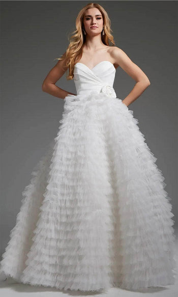 Jovani JB38958 - Ruffled A-Line Bridal Gown - Prom
