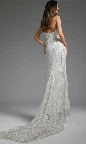 Jovani - JB39260 Strapless Bridal Gown with Slit Detail - Prom