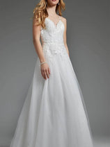 Jovani JB40513 Ivory Bridal Gown with Embroidered Tulle