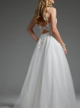 Jovani JB40513 Ivory Bridal Gown with Embroidered Tulle