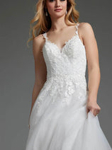 Jovani JB40513 Ivory Bridal Gown with Embroidered Tulle