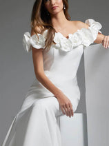 Jovani JB40594 - Elegant Mermaid Bridal Gown with Rosette Details
