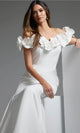Jovani JB40594 - Elegant Mermaid Bridal Gown with Rosette Details - Prom