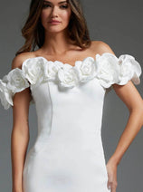 Jovani JB40594 - Elegant Mermaid Bridal Gown with Rosette Details