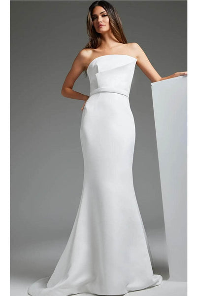 Jovani JB40597 - Straight-Across Simple Bridal Dress - Prom