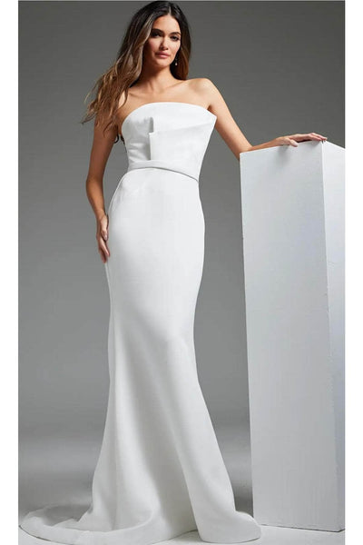 Jovani JB40597 - Straight-Across Simple Bridal Dress - Prom