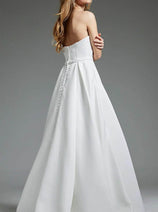 Jovani JB40599 Off White Wedding Dress Strapless A-Line Bridal Gown