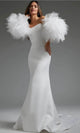 Jovani JB40601 - Bridal Gown with Detachable Ruffled Sleeves - Prom