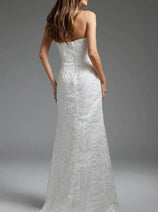 Jovani JB40608 - Asymmetric Bridal Gown Featuring Allover Beading