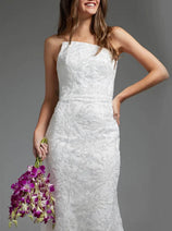 Jovani JB40608 - Asymmetric Bridal Gown Featuring Allover Beading