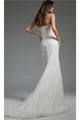 Jovani JB40639 - Plunging Bridal Gown with Beaded Appliqués - Prom