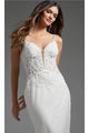 Jovani JB40639 - Plunging Bridal Gown with Beaded Appliqués - Ivory / 00 - Prom