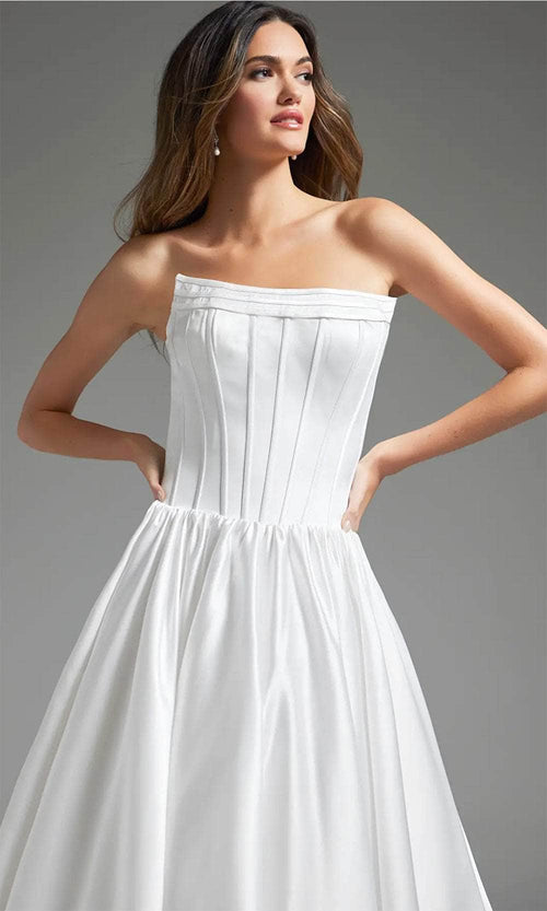 Jovani JB40784 - Bridal Gown with Corset Bodice and Straight-Across Design - Prom