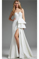 Jovani JB40791 - V-Neck Seamed High Slit Bridal Gown - Prom