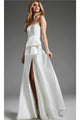 Jovani JB40791 - V-Neck Seamed High Slit Bridal Gown - Prom