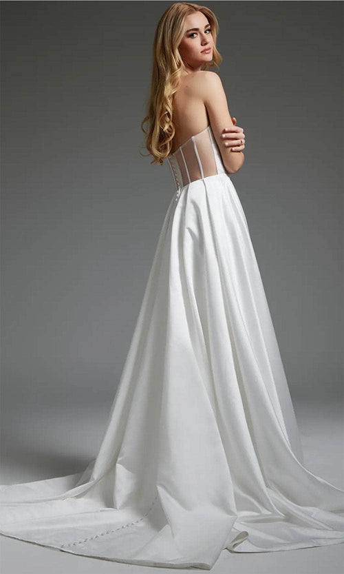 Jovani JB40825 - Strapless Bridal Gown with See-Through Back - Prom